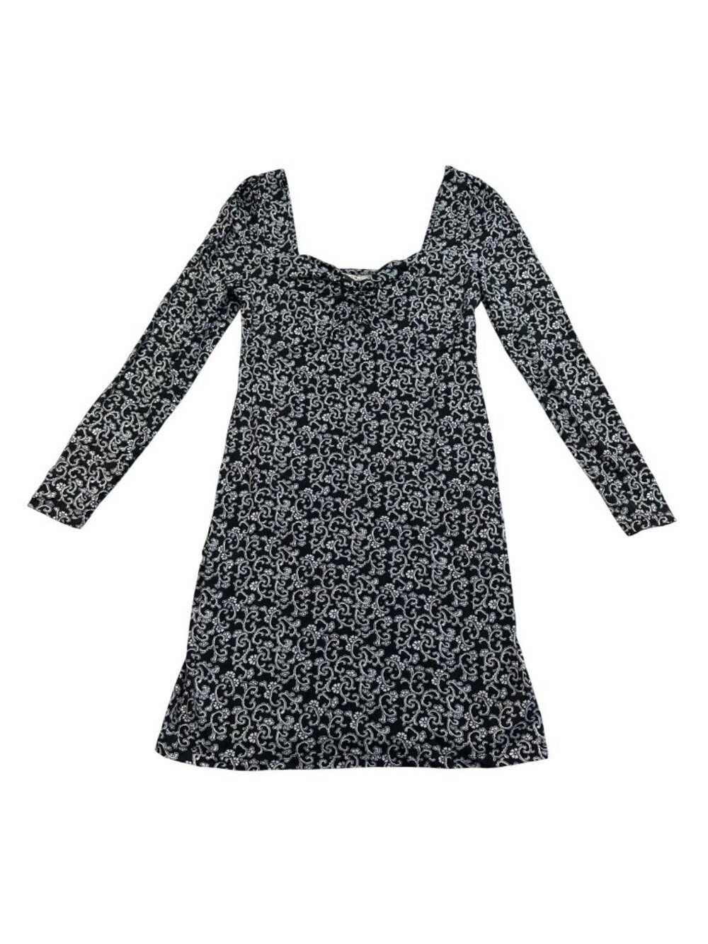 Boden Jersey Knit Sweetheart Neckline Long Sleeve Mini Dress Sz US 8 Black White
